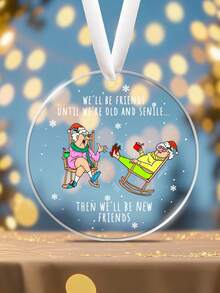 Nous serons amis jusqu'à ce que nous soyons vieux et séniles, Boule de Noël pour meilleures amies, Pendentif acrylique pour meilleures amies, Décoration de Noël à suspendre au sapin, Cadeau de Noël pour la meilleure amie, Décoration de Noël pour la maison, Décorations de Noël pour l'amitié