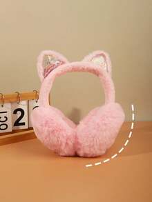 Winter Ear Muffs - Cute Girls Ear Warmers - Ear Pads - Warm Ear Protector - Ear Muffs With Furry Ears - Multicolor - View 8
