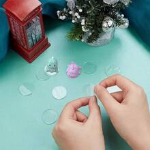 100pcs 1-Inch Clear Acrylic Round Bases - Smooth Edged, For Christmas Tree Toppers, Keychains, Holiday Crafts - DIY Handmade, Top Decoration Design, Transparent Acrylic Material, Handmade Gift Making, Miniature Display Stand, Modern Clear Circular Discs - Multicolor - View 2