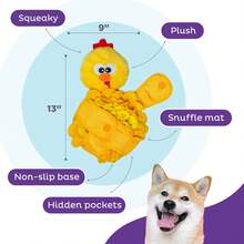 By Nina Ottosson Snuffle Palz Plush Snuffle Mat Dog Treat Puzzle, Non-Slip, Yellow, Chicken,20999679 - Màu be - Xem 5