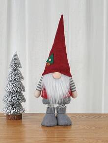 1 pièce Décoration de Gnome de Noël ajustable de 63 cm/24,8 pouces en rouge et gris, Rudolph, Cadeau de Noël, Décoration de sapin de Noël, Décoration d'intérieur mignonne, Décoration classique pour porte, fenêtre, fête, centre commercial, maison, cuisine, table
