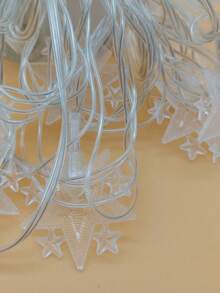 Luces De Decoración De Navidad De Otoño Con Corona, Luces De Cuerda, Copo De Nieve, Estrella, Piña Para El Hogar, Mesa De Comedor, Chimenea - Estrellas - Ver 3