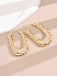 1 Pair Classic Exaggerated Creative U-Shaped Women's Hoop Earrings