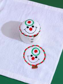 Microfiber Fingertip Towels - Modern Fade Resistant, Christmas-Themed Cartoon Santa, Tree, Snowflake Designs - Woven Microfiber, Round, Super Absorbent Drying Cloth For Kitchen And Bathroom, Holiday Gift Set