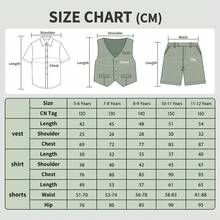 4-Piece Boys' Short Suit Set, Linen Summer Suit For Kids, Formal Wear For Summer Weddings, Birthday Party Outfit, Vest And Shorts Set For Boys - Khaki - View 9