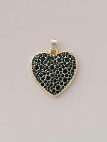 1pc Cute Heart-Shaped Copper Pendant, Handmade DIY For Necklace, Bracelet, Earrings, Suitable As Christmas Gift