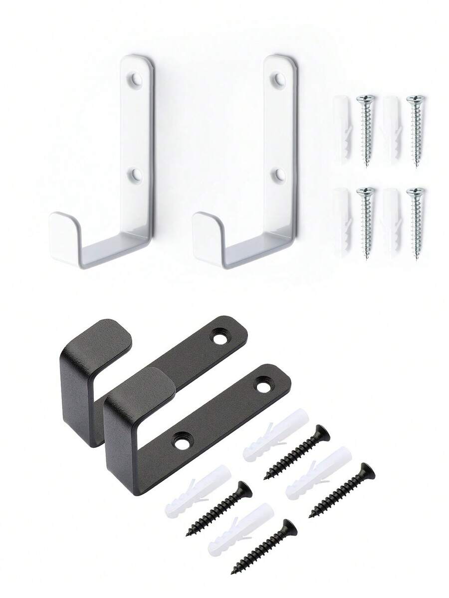 Bộ 2/4/6 móc treo tường hình chữ L bằng thép không gỉ chịu lực cao - Giá treo áo khoác tiện dụng cho gia đình và văn phòng. - Nhiều màu - Xem 1