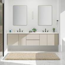 Yimobra Bathroom Rugs Non Slip Washable 24x17, Ultra Soft And Water Absorbent Bath Mats, Plush Fluffy Shower Mat Outside, Microfiber Thick Matts For Bathroom Floor/Sink, Light Gray And White