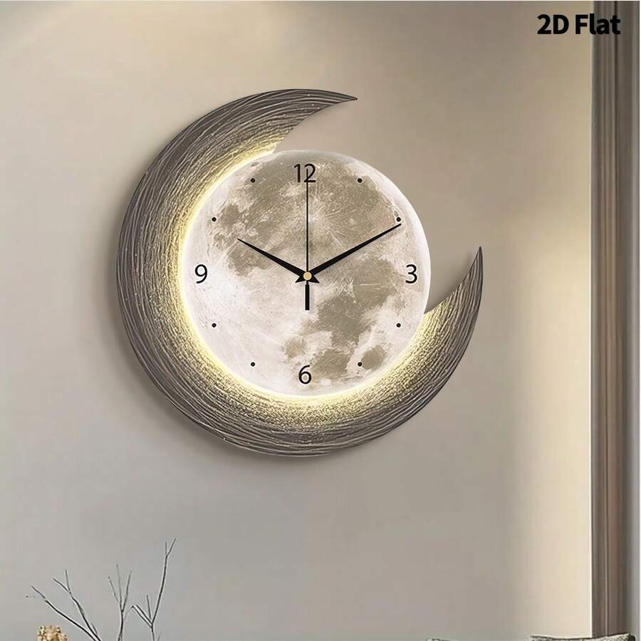 1个12英寸/16英寸2D创意星球装饰挂钟，超静音石英机芯，无滴答声，适用于房间、家居、客厅、卧室、教室、厨房、办公室装饰