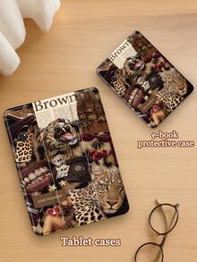Ayotu Leopard Junk 保护壳适用于三星 Galaxy Tab/iPad、iPad 第 9/8/7 代 10.2 英寸、新款 iPad 第 10 代保护套、Kindle Paperwhite 第 12 代 2024、具有自动唤醒/睡眠功能、四角防摔 - 彩色 - 查看 9