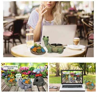 Lazy Ashtray With Lid, Handmade Cool Resin Ashtrays Cigarettes As Home Decoration, Windproof Ash Tray Indoor Or Outdoor Use, Ash Tray Sets In Office Bar Hotel