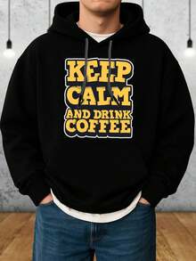 Sudadera con Capucha de Moda para Hombres, Sudadera con Capucha de Moda para Hombres, con Bolsillo Canguro, Ropa de Calle, Ajuste Cómodo, Conjunto de Fin de Semana, Estilo Urbano, Adecuada para Primavera y Otoño, como Regalo, Moda de Calle, Deportiva Casual al Aire Libre, Conjunto de Moda - Negro - Ver 1