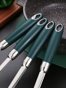 1 pièce Spatule de cuisine en acier inoxydable, ustensile de cuisine résistant à la chaleur pour la friture, le brassage, la louche à soupe - Argent - Voir 4