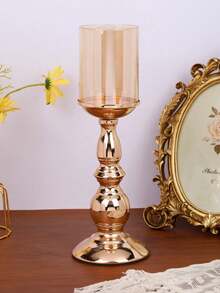 1 Peça/1 Conjunto Suporte de Vela de Pilar Romano de Ferro Forjado, Decoração de Ornamentos de Suporte de Vela de Estilo Retrô, Adequado para Lareira, Casamento, Natal, Festa de Inauguração da Casa, Jantar à Luz de Velas, Simples Decoração de Mesa Romântica para Casa