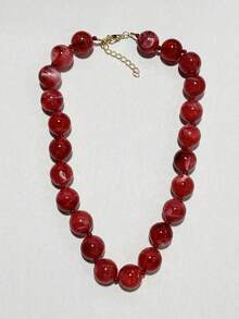 1 pieza Collar hecho a mano con cuentas, efecto de nube de resina geométrica redonda de estilo bohemio, adecuado para regalos y uso diario - Collar de nudo de cuentas de nube - Ver 22