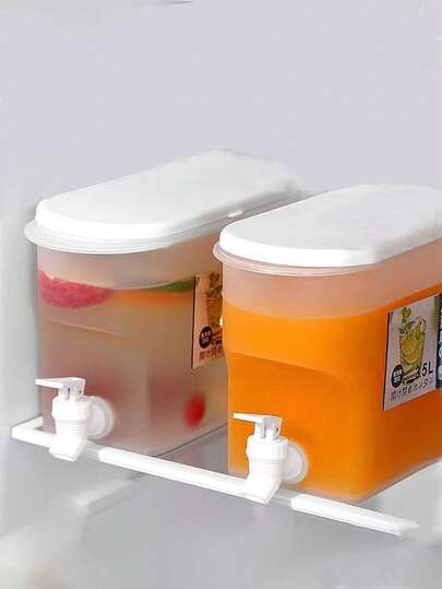 1p Modem & Simple Design Cod Water Ptcher Wit Faucet For Lemonade, Fruit)Uce And More Can Be Paed N Efrioerator Pastc Matera1pc 3.5L PP Wate Etle With Faucet, MinmalistC28100