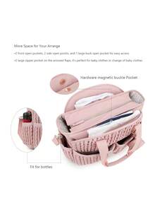 1pc New Quilted Mommy Bag, Shoulder Handbag With Storage, Waterproof Material, Diaper Bag For Maternity & Baby Travel