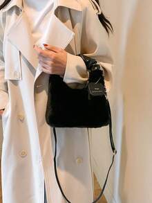 1pc Fairy Plush Bag Handbag Women's Fashion Single Shoulder Crossbody Bag Autumn/Winter Plush Bag Versatile Net Red Envelope Hang Tag Bag,Fashionable Fluffy Handbag, Plush Crossbody Bag For Women - Multicolor - View 10