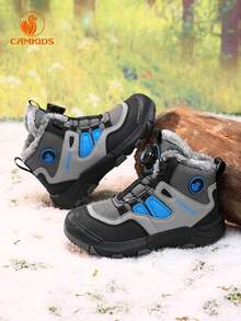 青少年雪地靴，保暖内衬雪地靴，时尚百搭，适合万圣节、圣诞节、节日庆典 - 彩色 - 查看 7