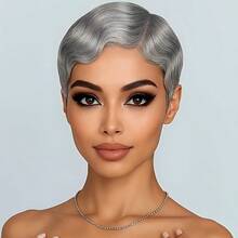 Short Finger Wave Human Hair Wig For Women Ocean Style Pixie Cut Glueless Wigs Natural Hairline Full Machine Made