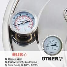 Destilador de acero inoxidable, kit de destilación con termómetro incorporado, kit para elaboración de cerveza casera, 38 L/10 gal - Plateado - Ver 3