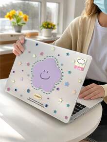 1 件，极简星花印花苹果笔记本电脑保护套，磨砂透明超薄亚克力，磨砂防指纹，全包防摔，3D 散热孔，兼容 Air13 2025/Pro 16 M4/M3/M2，商务办公首选保护套