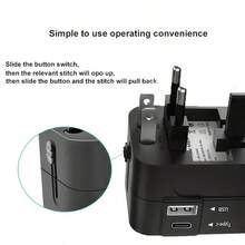 1pc Travel Adapter With 1 USB & 1 Type-C Charging Ports, Universal Travel Charger, Wall Charger AC Power Plug Adapter, US/EU/UK/AU Conversion Adapter, USB Charger, Type C Charger