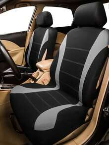Universal Fit Car Seat Covers Full Set (2/4/9-PCS) - Airbag Compatible Cloth Fabric For Sedan, SUV, Van | Choose 1/2/5-Seater: Includes Headrest & Back Seat Covers - Style a - View 6