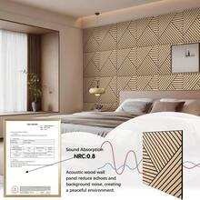 4 Packs Acoustic Wall Panels - Self-Adhesive 3D Wood Slat Wall Panel- Peel And Stick Sound Absorbing Panels For Noise Reducing - Feature Wall Decor For Home & Office