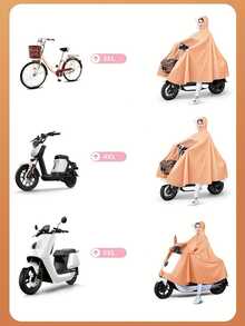 1 قطعة معطف مطر للدراجة الكهربائية، معطف مطر للدراجة الخارجية للرجال والنساء، معطف مطر للدراجة النارية مكبر وأوسع، معطف مطر سميك للبالغين، معدات مطر للدراجة الكهربائية، مرئي من الأمام، مع غطاء مرآة الرؤية الخلفية