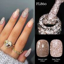 FOUR LILY 10ml 咖啡系列凝胶指甲油 - 反光闪粉系列，半永久美甲沙龙指甲油，需搭配底油和亮油使用，打造完美美甲效果 - 彩色 - 查看 11