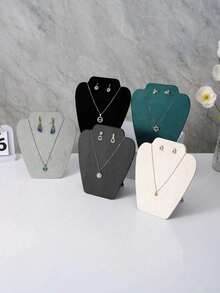 Présentoir élégant pour colliers et boucles d'oreilles, présentoir pour colliers et boucles d'oreilles, boîte de rangement en velours noir pour boucles d'oreilles, colliers, pendentifs, bijoux, cadeau de Saint-Valentin et de Noël.