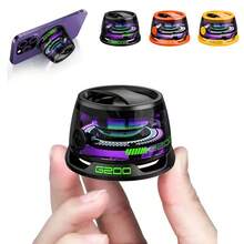 Mini Speaker With RGB Lighting, Bluetooth Speaker,Can Be Used As A Phone Stand, Magnetic Wireless Speaker, 5.1 Surround Sound, High Definition Audio, Dual Stereo Bass, Long-Lasting Rechargeable Polymer Battery, USB Type-C Charging, Portable For Travel & Outdoor Use(Black/Orange/Yellow - 黑色 - 查看 2