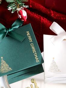 5pcs Elegant Merry Christmas Mini Gift Boxes Festive Favor Bags In Green And Red With Satin Ribbons, Perfect For Treats, Chocolates, And Small Gifts! Ideal For Holiday Parties, Christmas Celebrations, And Gift Exchanges.,Paper Box,Black Wrapping Paper,Gift Baskets;Christmas Candy Box,Gift Packaging,Gifts For Christmas;Valentines Gifts,Xmas Eve Box Gifts,Gift Christmas,Birthday,Bride,Wedding