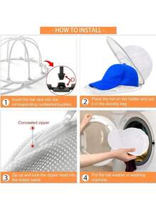Set de limpieza de gorra de béisbol: Rejilla lavadora de gorras y bolsas de malla para la lavadora - Anti-deformación, apto para lavavajillas y lavadora