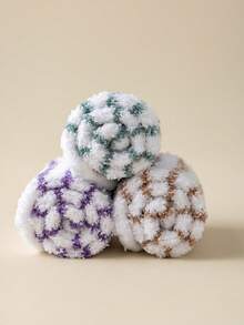 5 Pairs Of New Autumn And Winter Coral Fleece Socks, Non-Pilling, Warm Color Stripes, Anti-Slip Silicone, Thickened Floor Socks, Sleeping Socks