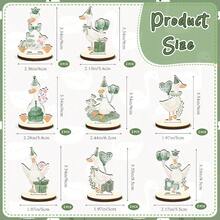 D16 Pcs Wooden Baby Shower Table Centerpiece Sage Green One Silly Goose Tabletop Detachable Sign Boy Or Girl Gender Reveal Table Toppers Display Decoration 1st Birthday Photo Props Party Favor Plies10 - 綠鵝 - 查看 2