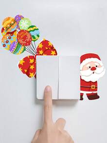 1PC Santa Claus And Gift Switch Sticker, Creative Home Wall Switch Decoration Sticker, Christmas Atmosphere Decoration, Suitable For Living Room, Bedroom, Dining Room, Holiday Decoration