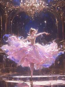 1 pieza Juego de pintura de diamantes con niña de ballet bonita, manualidades con pegatinas, fantasía romántica, encantador, esmalte de uñas, bordado, mosaico, punto de cruz, cristales de Rhinestone 5D, juego de cuadros DIY para decoración de hogar y habitación, regalo de Navidad y manualidades artesanales