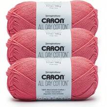 Premium Mercerized Cotton Yarn 3 Pack 173 Yards Each Soft Durable Knitting Crochet Thread Country Blue Color Quick-Dyeing Beginner Expert Use Scarves Blankets Home Decor Craft Projects - 櫻桃 - 查看 1