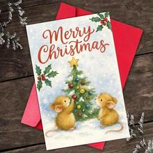 1pc Funny Christmas Card-With Festive Christmas Tree And Mouse Design- Perfect For Birthdays, Anniversaries, And Celebrations- With Thoughtful Gift Ideas, Including Envelopes, Paper Materials, No Need For Batteries, Christmas Christmas Cards, Christmas Cards With Envelopes, Funny Christmas Cards, Christmas Cards Christmas Cards Funny, Christmas Cards Glittery, Pop Up Christmas Cards, Christmas Card For Special Cousins, Christmas Pop Up Cards