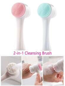 Conjunto de ferramentas de limpeza facial 4/1 peças, escova de limpeza facial de silicone macio, limpa poros grandes e visíveis, ferramenta de limpeza de cravos dupla face, acessórios de beleza e cuidados com a pele, limpeza suave, não irritante, escova de limpeza facial e esfoliante macia dupla face