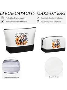 حقيبة تسوق نسائية بتباين الأبيض والأسود مع جيب، طباعة 8 كلاب ضاحكة، الحياة أفضل مع الكلاب، بسحاب، حقيبة بألوان متباينة، حقيبة صغيرة بألوان متباينة، حقيبة تسوق محمولة باليد، حقيبة تسوق أبيض وأسود، حقيبة تسوق بألوان متباينة، تخزين طعام الكلاب، حقيبة تسوق للتنقل، حقيبة تسوق سعة كبيرة