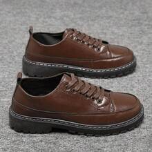 Herren Business Anzugschuhe, koreanische Mode Lässig Schuhe, vielseitige Budapester, braun, Schnürung, Metalleyelets, Büro-/Hochzeitsschuhe