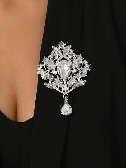 Lot 1ชิ้น คริสตัลขนาดใหญ่ วินเทจ Drop เข็มกลัด Pins สำหรับผู้หญิงหรือ Wedding Bouquets ตกแต่งเครื่องประดับอุปกรณ์เสริม
