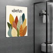 1PC Simple Colorful Pictures Of Large Leaves In Various Colors, And There Are Also Colors12X16inch And 16x24inch Framed , Classic Wooden Frame, Suitable For Living Room, Bedroom, Bathroom And Other Decorations, Perfect Gifts For Christmas, Halloween And Thanksgiving - 白色 - 查看 5