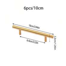 6/10 PCS Gold Cabinet Drawer Pulls - Kitchen Cabinet Handles, Brushed Nickel Finish, Stainless Steel Drawer Knobs, Suitable For Drawers