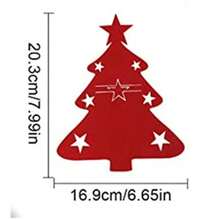 12 pièces Porte-couverts en forme d'arbre de Noël, sacs en feutre pour fourchettes et cuillères, décorations de table de Noël pour les couverts