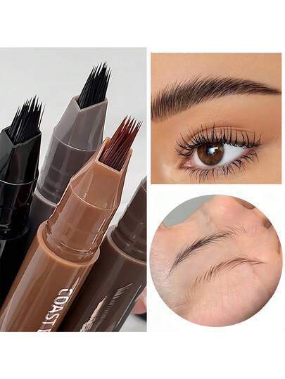 [Dual-Effect Eyebrow Pencil] Multi-Prong Brush Head Outlines Each Brow Hair Precisely, Simultaneously Fills In Hairline, Waterproof And Smudge-Proof. Realistic Hair Flow Technology Blends Naturally, Easy For Beginners, Dual-Ended Design Saves Time, 24-Hour Long-Lasting. Ideal Holiday Gift, Helps Unlock Flawless Makeup.