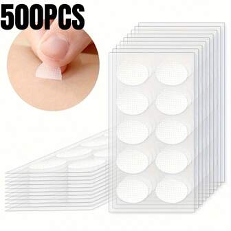 500PCS Ear Lobe Support Patches, Bifurcated Heavy Duty Clear Earring Stickers, Stabilizers For Long-Term Wear Large Protectors Earring Sticker For Heavy Earrings Protecting Stretched Earlobes